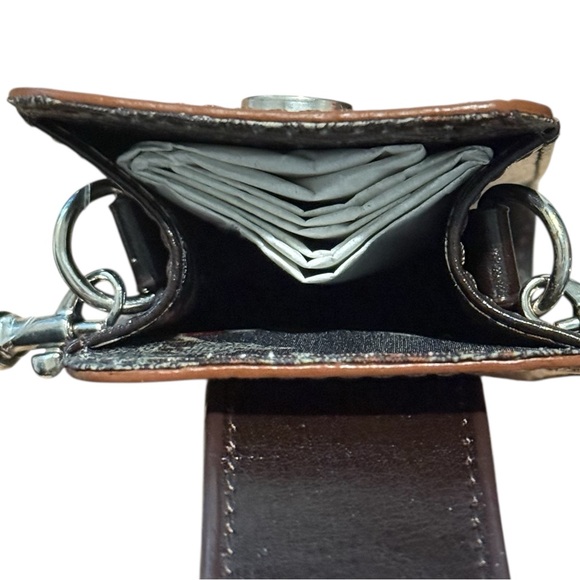 Langdon Leather Manhattan Cell Phone Case Croc Embossed Faux Brown‎ Clip - Picture 6 of 9